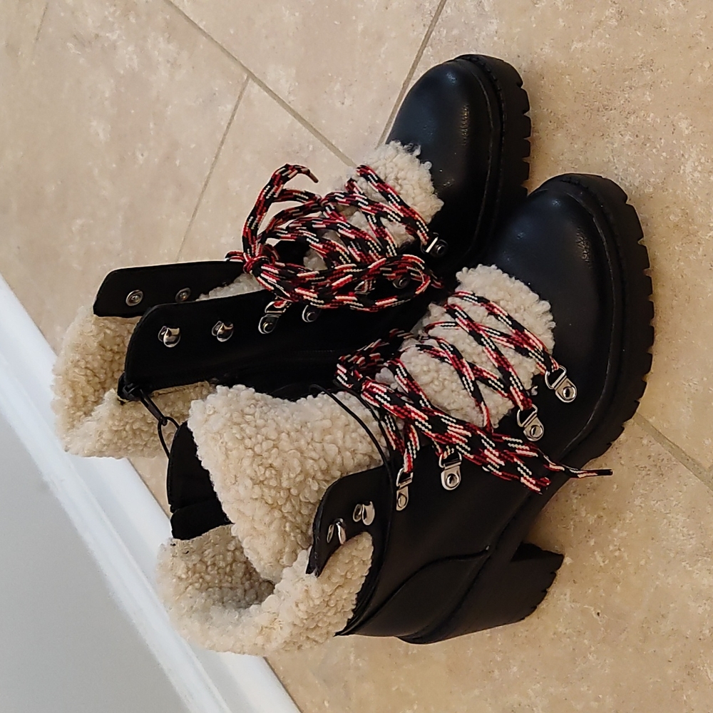 Black combat boots